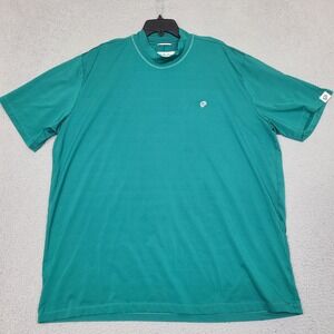 Public Drip Performance Shirt Mens XXL Green Mock Neck Short Sleeve Golf